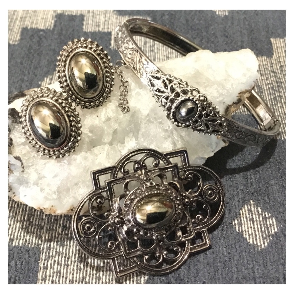 New! Dark Silver Hematite Set